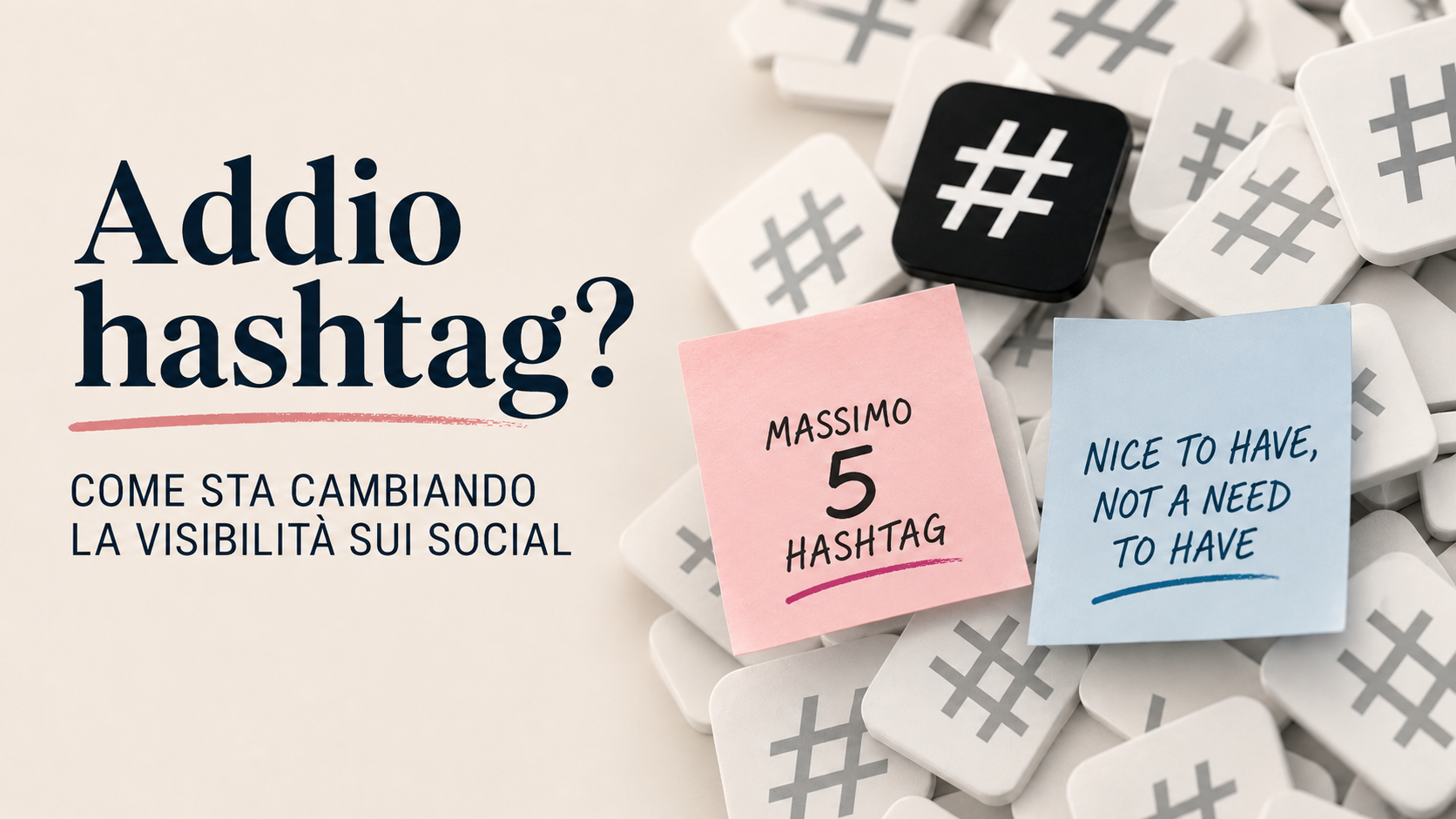 addio hashtag
